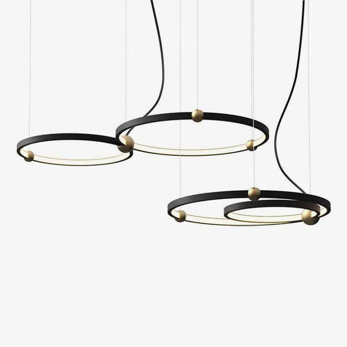 Lustre design LED doré à anneaux | Marco Lucetti