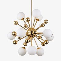 Lustre LED doré Creative boules en verre