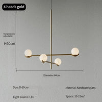 Lustre Design LED Élégance | Marco Lucetti Doré 4 têtes D60cm / Blanc froid