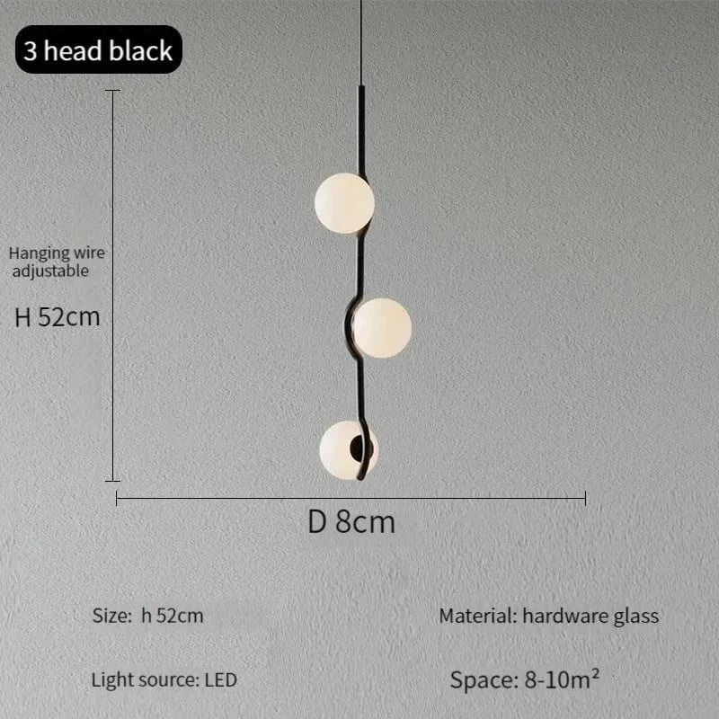 Lustre Design LED Élégance | Marco Lucetti Noir 3 têtes / Blanc froid