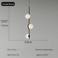 Lustre Design LED Élégance | Marco Lucetti Noir 3 têtes / Blanc froid