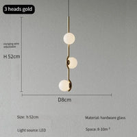 Lustre Design LED Élégance | Marco Lucetti Or 3 têtes / Blanc froid