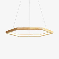 Lustre design LED en bois hexagonal | Marco Lucetti Clair / 40cm / Naturelle