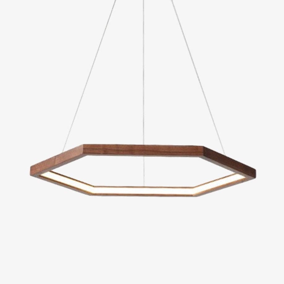 Lustre design LED en bois hexagonal | Marco Lucetti Foncé / 40cm / Naturelle