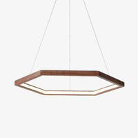 Lustre design LED en bois hexagonal | Marco Lucetti Foncé / 40cm / Naturelle