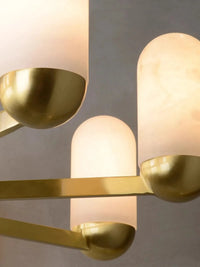 Lustre design LED en marbre espagnol et cuivre pour une décoration maison sophistiquée | Marco Lucetti