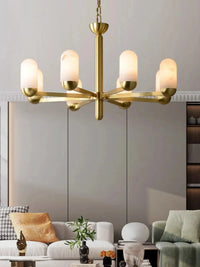 Lustre design LED en marbre espagnol et cuivre pour une décoration maison sophistiquée | Marco Lucetti