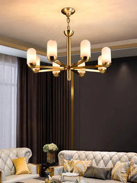 Lustre design LED en marbre espagnol et cuivre pour une décoration maison sophistiquée | Marco Lucetti