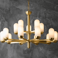 Lustre design LED en marbre espagnol et cuivre pour une décoration maison sophistiquée | Marco Lucetti