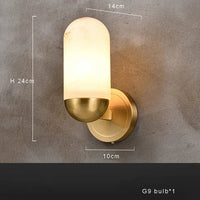 Lustre design LED en marbre espagnol et cuivre pour une décoration maison sophistiquée | Marco Lucetti Applique / OR / Dimmable