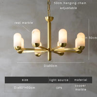 Lustre design LED en marbre espagnol et cuivre pour une décoration maison sophistiquée | Marco Lucetti Dia80cm / OR / Dimmable