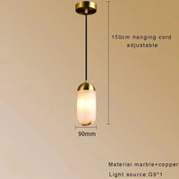 Lustre design LED en marbre espagnol et cuivre pour une décoration maison sophistiquée | Marco Lucetti Suspension / OR / Dimmable