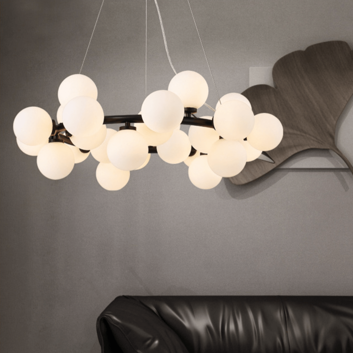 Lustre design LED en métal avec boules en verre Magic | Marco Lucetti