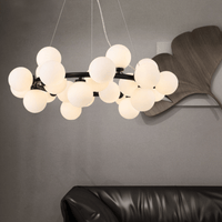 Lustre design LED en métal avec boules en verre Magic | Marco Lucetti