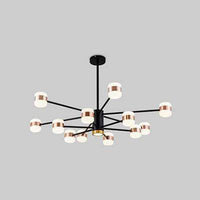Lustre design LED en métal noir et lampes rose gold de chez Fly. | Marco Lucetti 12 lampes / Froide