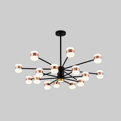 Lustre design LED en métal noir et lampes rose gold de chez Fly. | Marco Lucetti 16 lampes / Froide