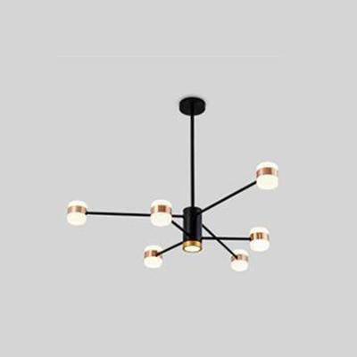 Lustre design LED en métal noir et lampes rose gold de chez Fly. | Marco Lucetti 6 lampes / Chaude
