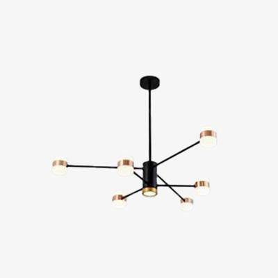 Lustre design LED en métal noir et lampes rose gold de chez Fly. | Marco Lucetti 6 lampes / Froide