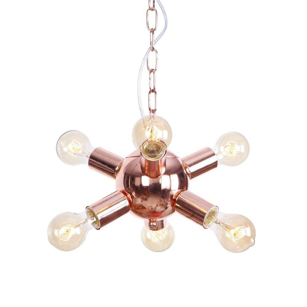 Lustre design LED en métal rose gold "Fly" | Marco Lucetti