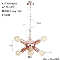 Lustre design LED en métal rose gold "Fly" | Marco Lucetti