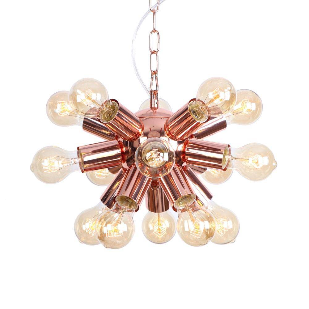 Lustre design LED en métal rose gold "Fly" | Marco Lucetti