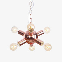 Lustre design LED en métal rose gold "Fly" | Marco Lucetti 6 lampes