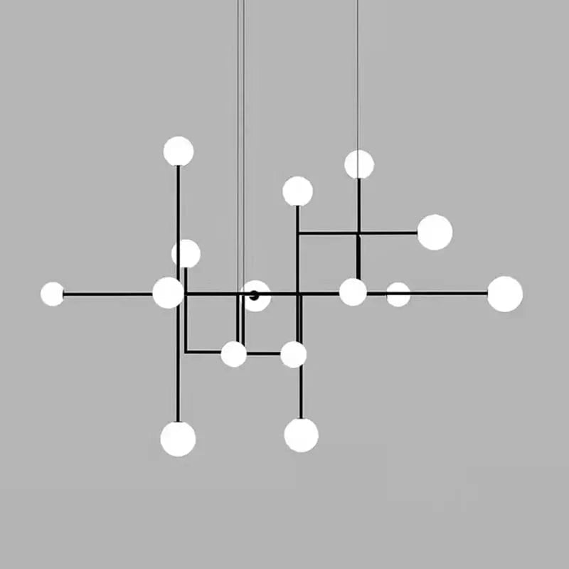 Lustre Design LED Hôtel Hall Foyer Salle à manger Or Métal Éclairage - 15 Verre Blanc G9 - Style Art Déco | Marco Lucetti