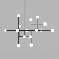 Lustre Design LED Hôtel Hall Foyer Salle à manger Or Métal Éclairage - 15 Verre Blanc G9 - Style Art Déco | Marco Lucetti