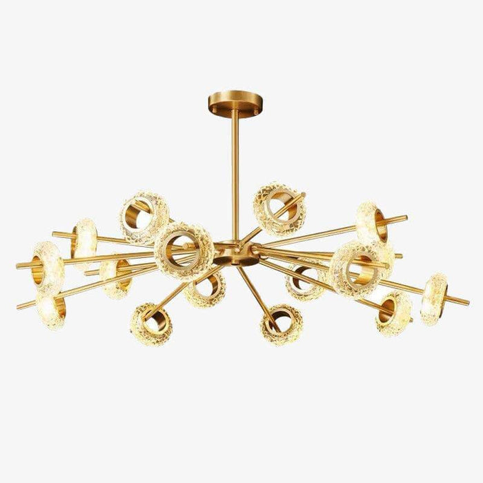 Lustre design LED Loft - Cercles dorés | Marco Lucetti 16 lampes