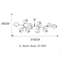 Lustre design LED "Metal Branches & Glass Bubbles" | Marco Lucetti
