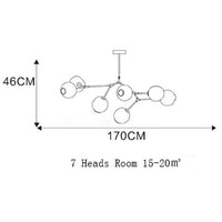 Lustre design LED "Metal Branches & Glass Bubbles" | Marco Lucetti