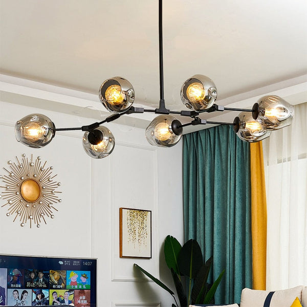 Lustre design LED "Metal Branches & Glass Bubbles" | Marco Lucetti