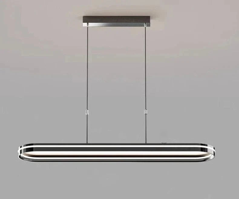 Lustre design LED moderne pour un éclairage intérieur tendance | Marco Lucetti Noir / Longueur 120cm / Blanc chaud