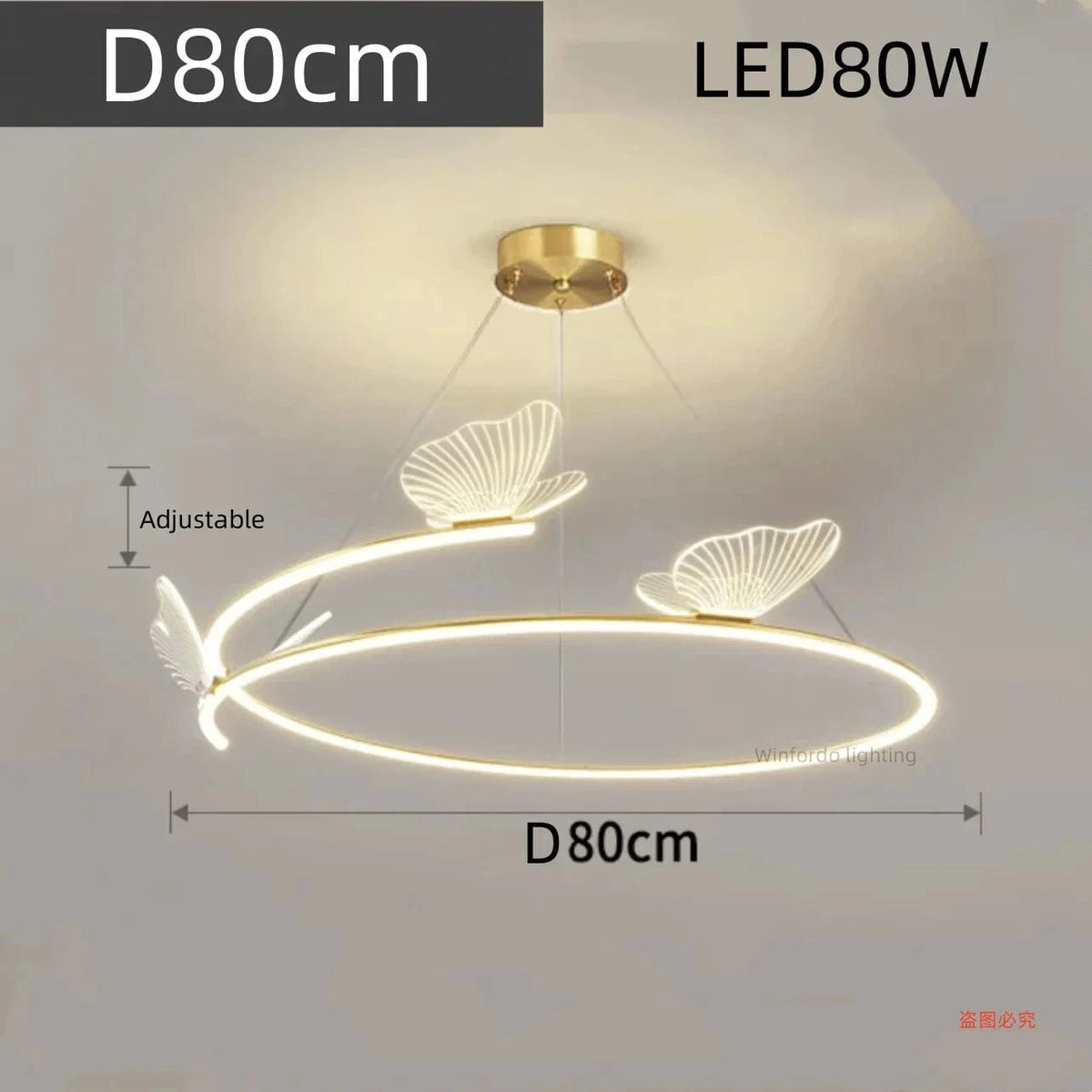 Lustre design LED Papillon circulaire | Marco Lucetti D80cm