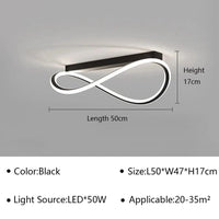 Lustre Design LED pour Salon Salle à Manger Balcon Chambre Plafond | Marco Lucetti Noir C D50cm / Tricolore (pas de RC)