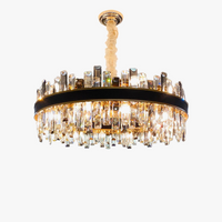 Lustre de Luxe Vintage Design 2024 - LED Cuir Cristal Élégant