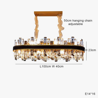 Lustre de Luxe Vintage Design 2024 - LED Cuir Cristal Élégant