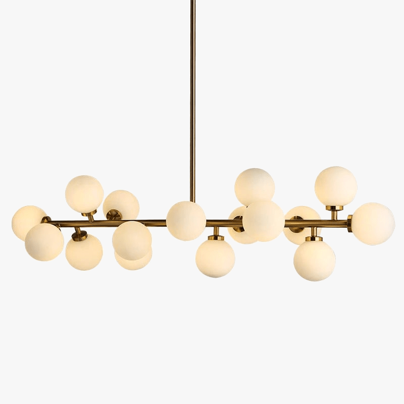 Lustre Design Métal Doré avec Lampes Boules | Marco Lucetti