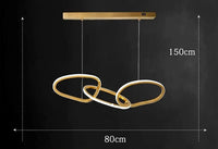 Lustre design moderne à LED pour salon et salle à manger | Marco Lucetti 3 têtes 80cm / Gradation à distance RC