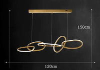 Lustre design moderne à LED pour salon et salle à manger | Marco Lucetti 5 têtes 120cm / Gradation à distance RC