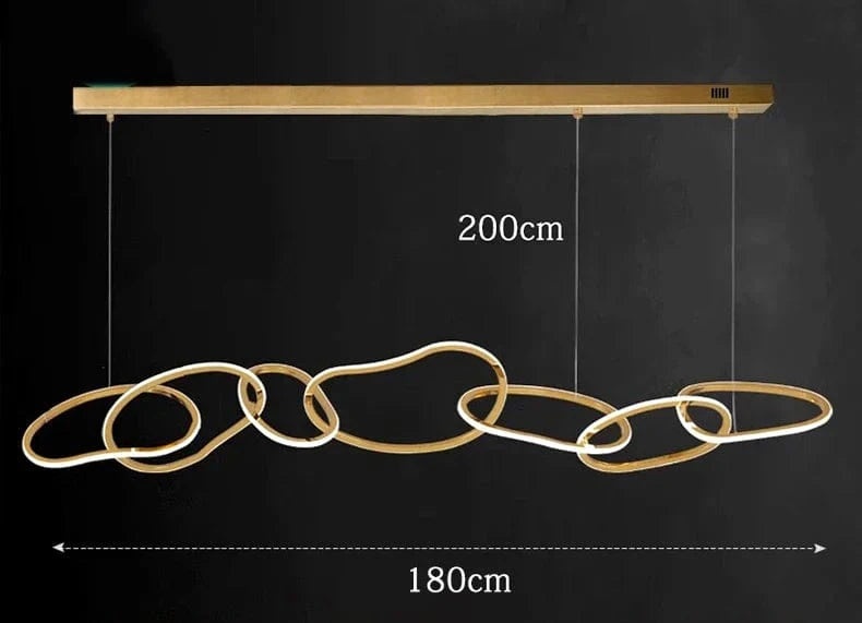 Lustre design moderne à LED pour salon et salle à manger | Marco Lucetti 7 têtes 180cm / Blanc chaud