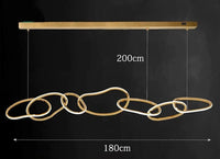 Lustre design moderne à LED pour salon et salle à manger | Marco Lucetti 7 têtes 180cm / Blanc chaud