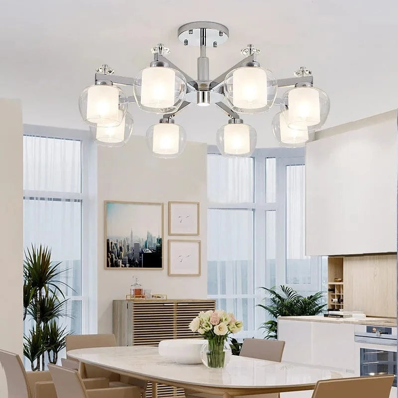 Lustre design moderne en fer forgé chromé | Marco Lucetti