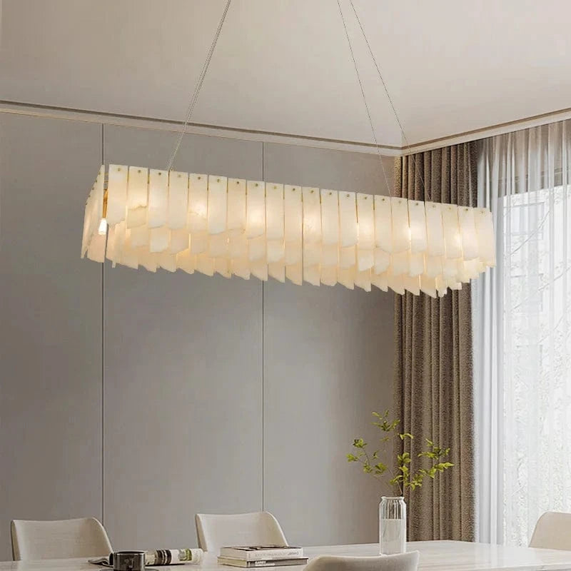 Lustre Design Moderne en Marbre Naturel Espagnol avec Éclairage LED | Marco Lucetti