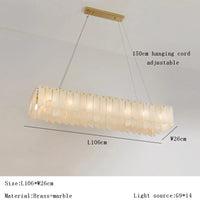 Lustre Luxe en Marbre Naturel Espagnol avec Éclairage LED Moderne