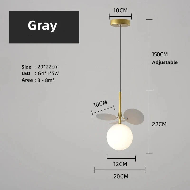 Lustre design moderne en verre LED - Style nordique pour intérieur | Marco Lucetti Ae 1 tête / Blanc chaud