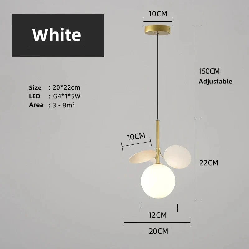 Lustre design moderne en verre LED - Style nordique pour intérieur | Marco Lucetti B 1 tête / Blanc chaud