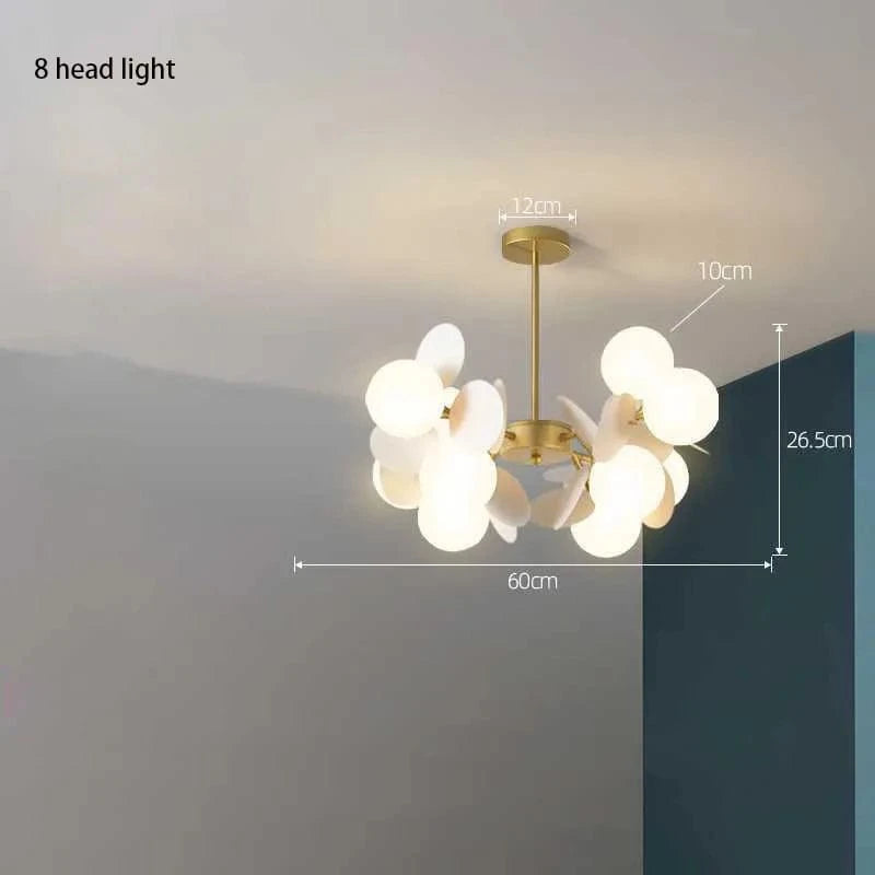 Lustre design moderne en verre LED - Style nordique pour intérieur | Marco Lucetti B 8 têtes / Blanc chaud