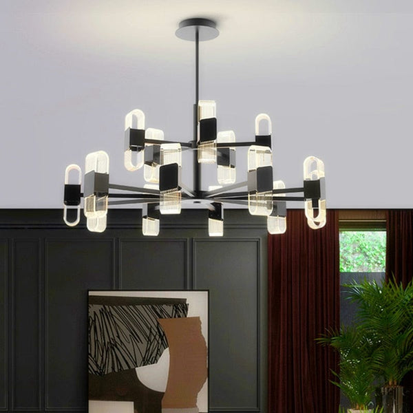 Lustre design Nevis avec abat-jours ajustables transparents | Marco Lucetti