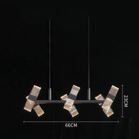 Lustre design Nevis avec abat-jours ajustables transparents | Marco Lucetti 6 lumières - A / Tricolore